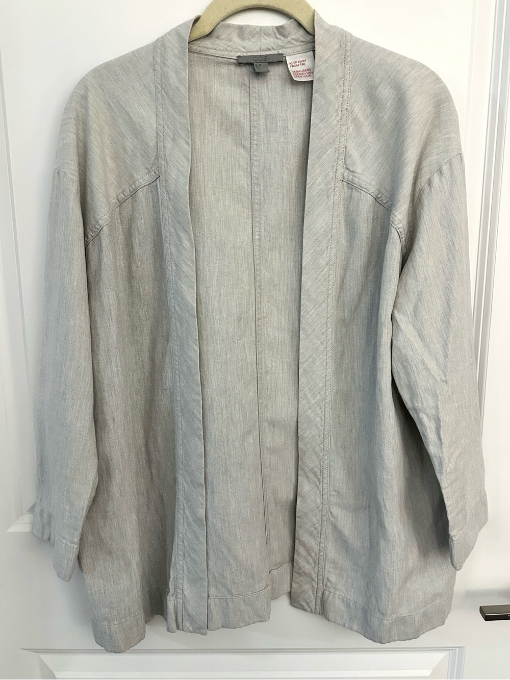 COS Open Front Linen Cotten Blend Cardigan Jacket XS